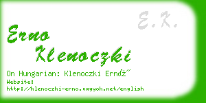 erno klenoczki business card